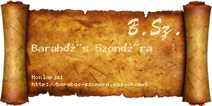 Barabás Szonóra névjegykártya